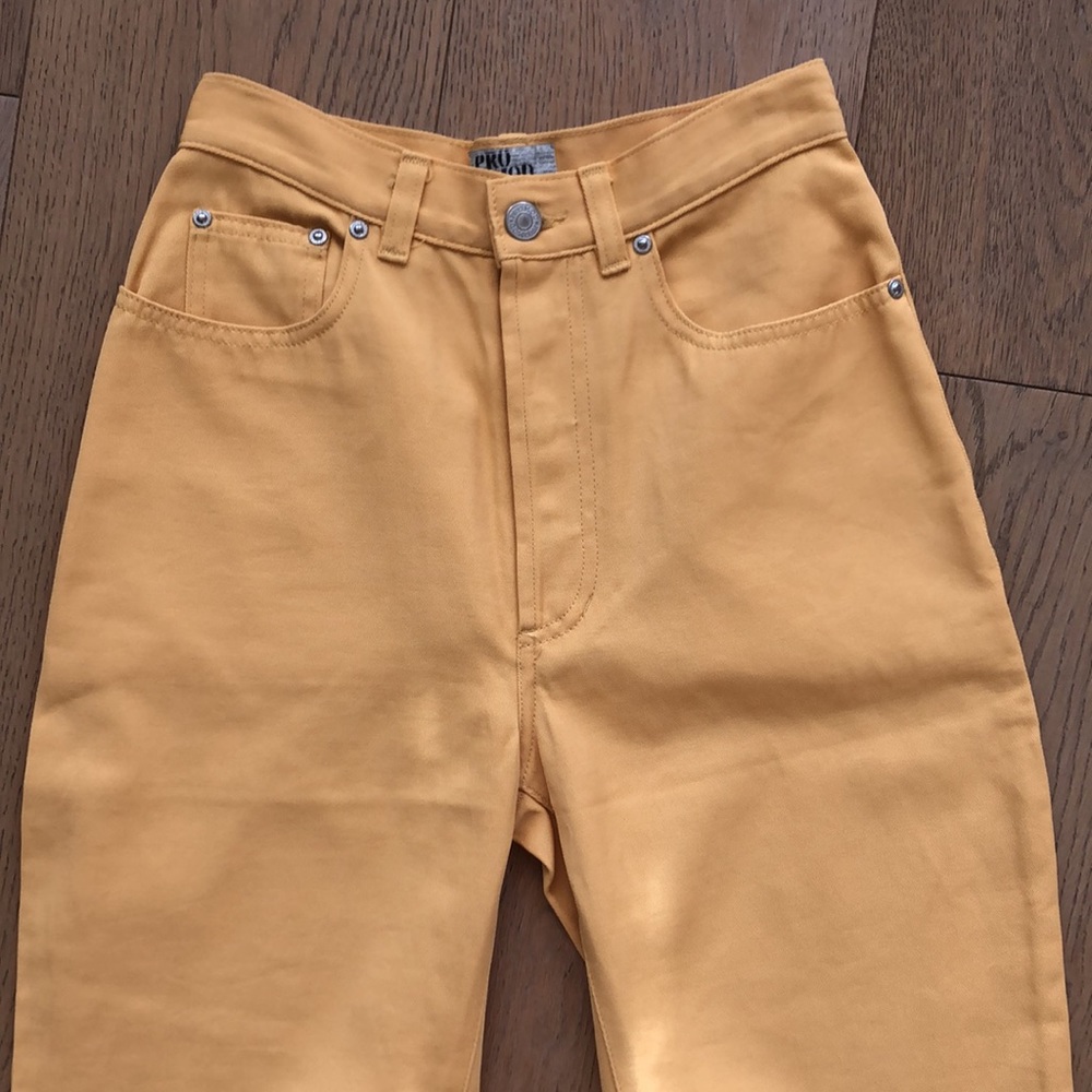 Promod yellow high waisted pants skinny jeans